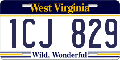 WV license plate 1CJ829