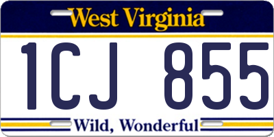 WV license plate 1CJ855