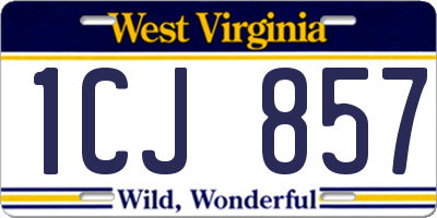 WV license plate 1CJ857