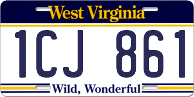 WV license plate 1CJ861