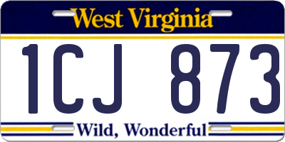 WV license plate 1CJ873