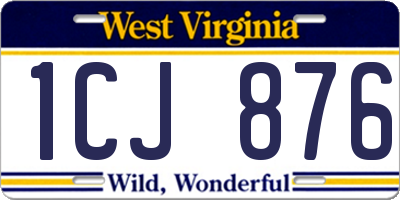 WV license plate 1CJ876