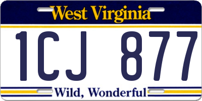 WV license plate 1CJ877