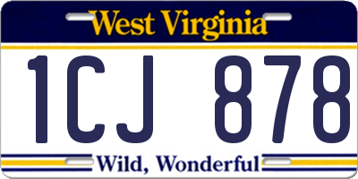 WV license plate 1CJ878