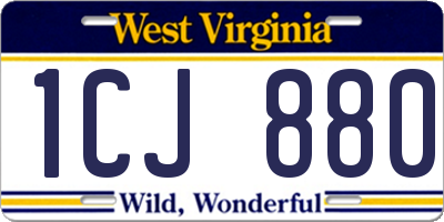WV license plate 1CJ880