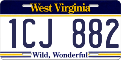 WV license plate 1CJ882