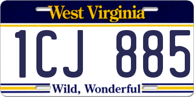 WV license plate 1CJ885