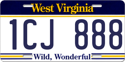 WV license plate 1CJ888