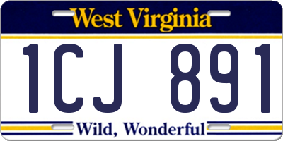 WV license plate 1CJ891