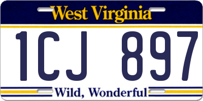 WV license plate 1CJ897