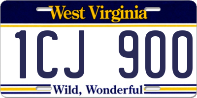WV license plate 1CJ900