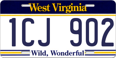 WV license plate 1CJ902