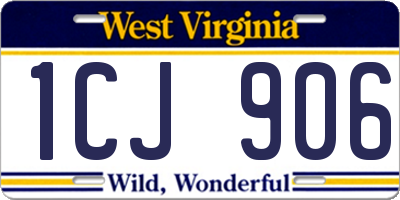 WV license plate 1CJ906