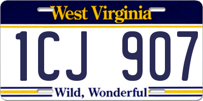 WV license plate 1CJ907