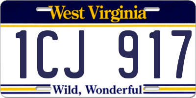 WV license plate 1CJ917