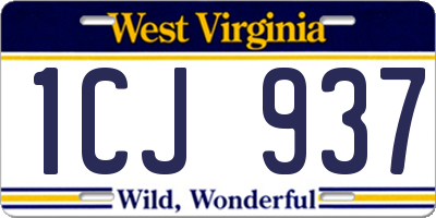 WV license plate 1CJ937