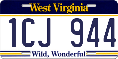WV license plate 1CJ944