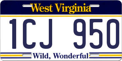 WV license plate 1CJ950