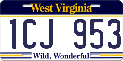 WV license plate 1CJ953