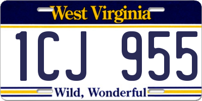 WV license plate 1CJ955