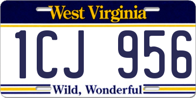 WV license plate 1CJ956