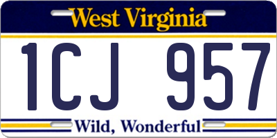 WV license plate 1CJ957