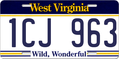 WV license plate 1CJ963