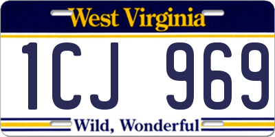 WV license plate 1CJ969