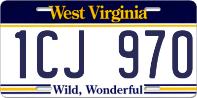 WV license plate 1CJ970