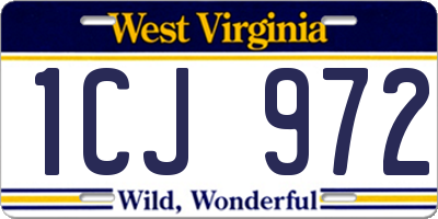WV license plate 1CJ972