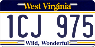 WV license plate 1CJ975