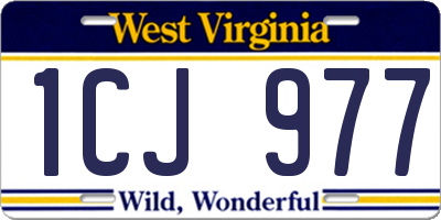 WV license plate 1CJ977