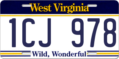 WV license plate 1CJ978