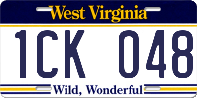 WV license plate 1CK048