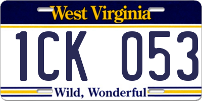 WV license plate 1CK053