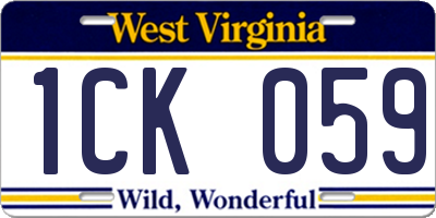 WV license plate 1CK059
