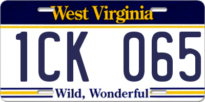 WV license plate 1CK065
