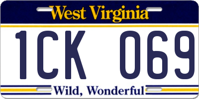WV license plate 1CK069