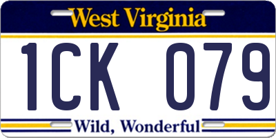 WV license plate 1CK079