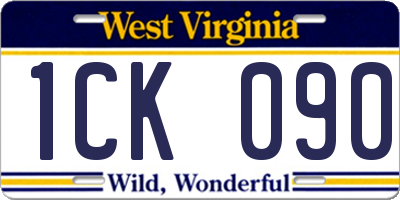 WV license plate 1CK090