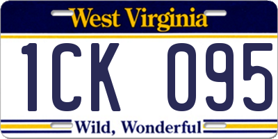 WV license plate 1CK095
