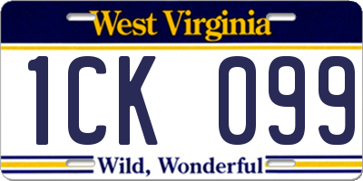 WV license plate 1CK099