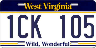WV license plate 1CK105