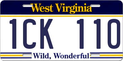 WV license plate 1CK110