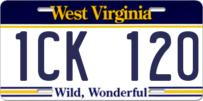 WV license plate 1CK120