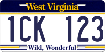 WV license plate 1CK123