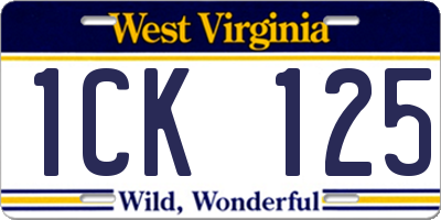WV license plate 1CK125