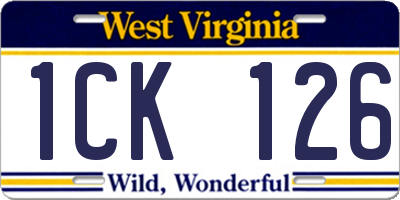 WV license plate 1CK126