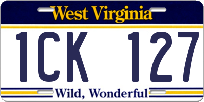 WV license plate 1CK127