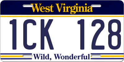WV license plate 1CK128